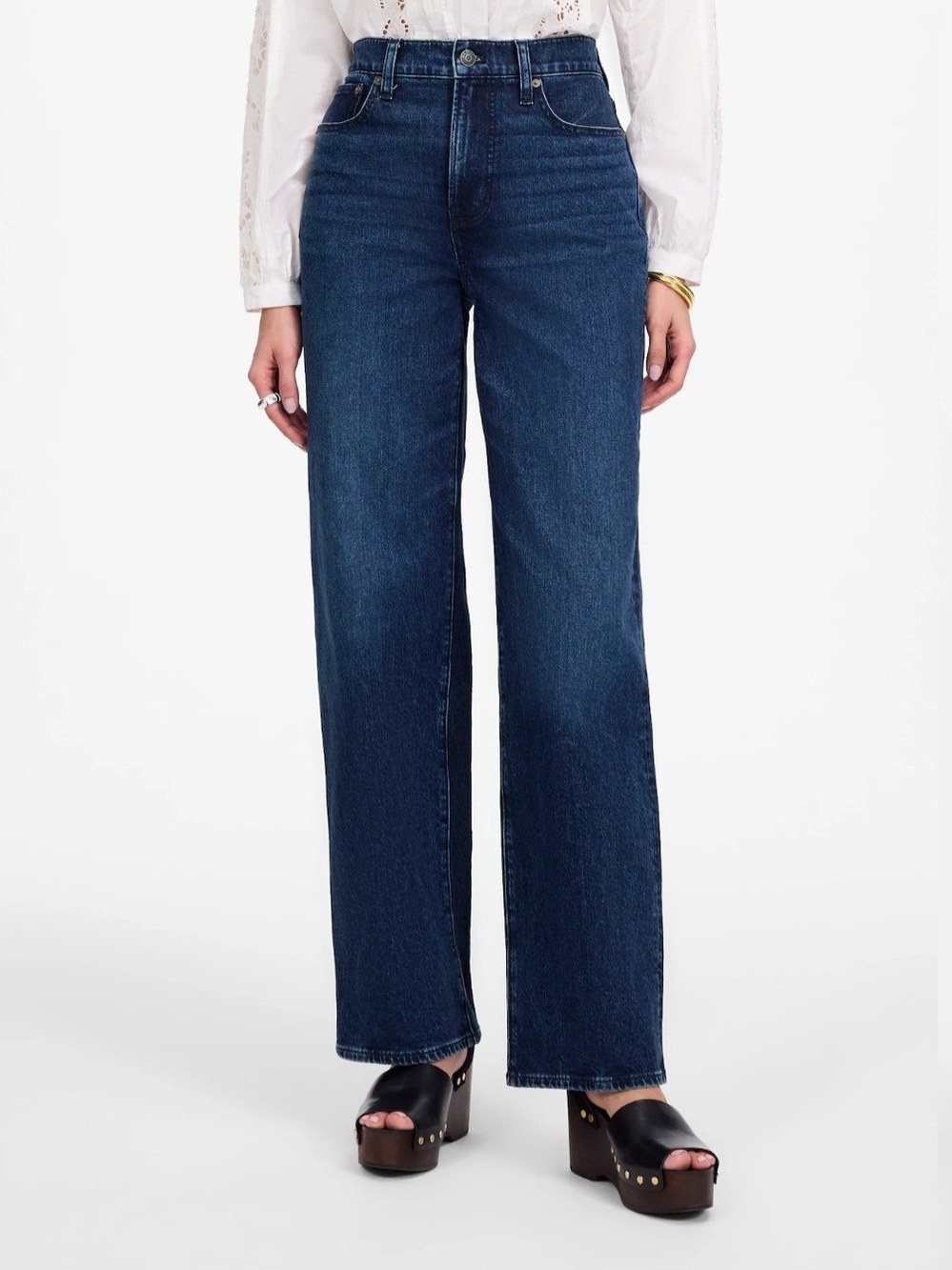 NWT Madewell Dark Blue High-Rise Wide-Leg Jeans